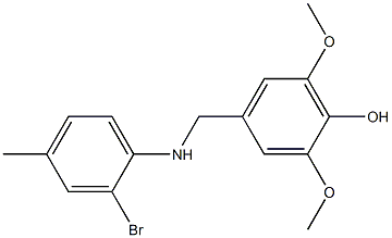 4-{[(2-bromo-4-methylphenyl)amino]methyl}-2,6-dimethoxyphenol Struktur