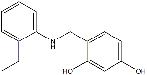 4-{[(2-ethylphenyl)amino]methyl}benzene-1,3-diol Struktur