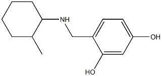 4-{[(2-methylcyclohexyl)amino]methyl}benzene-1,3-diol Struktur