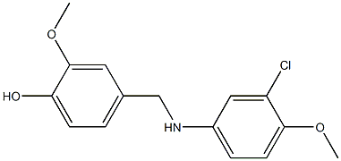 4-{[(3-chloro-4-methoxyphenyl)amino]methyl}-2-methoxyphenol Struktur