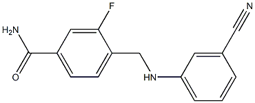 4-{[(3-cyanophenyl)amino]methyl}-3-fluorobenzamide Struktur