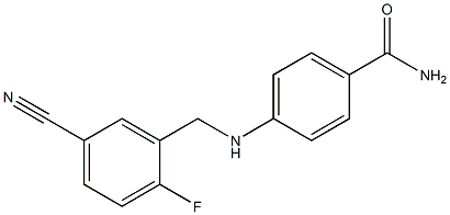 4-{[(5-cyano-2-fluorophenyl)methyl]amino}benzamide Struktur