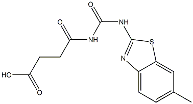 4-{[(6-methyl-1,3-benzothiazol-2-yl)carbamoyl]amino}-4-oxobutanoic acid Struktur