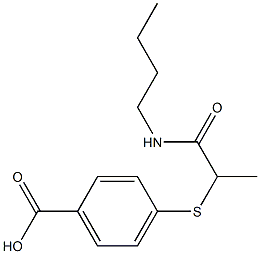 4-{[1-(butylcarbamoyl)ethyl]sulfanyl}benzoic acid Struktur