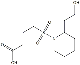 4-{[2-(2-hydroxyethyl)piperidine-1-]sulfonyl}butanoic acid Struktur