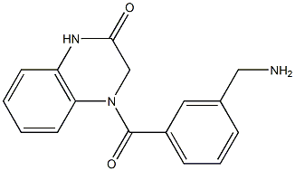 4-{[3-(aminomethyl)phenyl]carbonyl}-1,2,3,4-tetrahydroquinoxalin-2-one Struktur