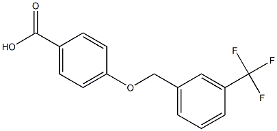 4-{[3-(trifluoromethyl)phenyl]methoxy}benzoic acid Struktur