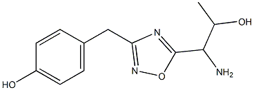 4-{[5-(1-amino-2-hydroxypropyl)-1,2,4-oxadiazol-3-yl]methyl}phenol Struktur