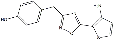 4-{[5-(3-aminothiophen-2-yl)-1,2,4-oxadiazol-3-yl]methyl}phenol Struktur