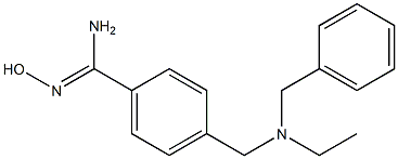 4-{[benzyl(ethyl)amino]methyl}-N'-hydroxybenzene-1-carboximidamide Struktur