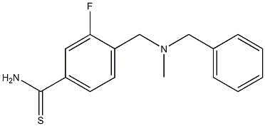 4-{[benzyl(methyl)amino]methyl}-3-fluorobenzenecarbothioamide Struktur