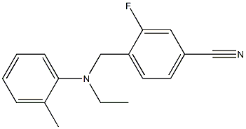 4-{[ethyl(2-methylphenyl)amino]methyl}-3-fluorobenzonitrile Struktur