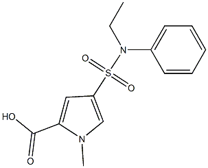 4-{[ethyl(phenyl)amino]sulfonyl}-1-methyl-1H-pyrrole-2-carboxylic acid Struktur