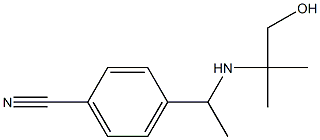 4-{1-[(1-hydroxy-2-methylpropan-2-yl)amino]ethyl}benzonitrile Struktur