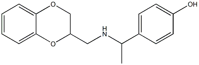 4-{1-[(2,3-dihydro-1,4-benzodioxin-2-ylmethyl)amino]ethyl}phenol Struktur