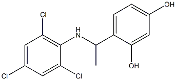 4-{1-[(2,4,6-trichlorophenyl)amino]ethyl}benzene-1,3-diol Struktur