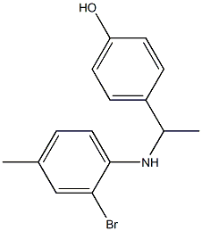 4-{1-[(2-bromo-4-methylphenyl)amino]ethyl}phenol Struktur