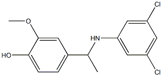 4-{1-[(3,5-dichlorophenyl)amino]ethyl}-2-methoxyphenol Struktur