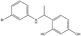 4-{1-[(3-bromophenyl)amino]ethyl}benzene-1,3-diol Struktur