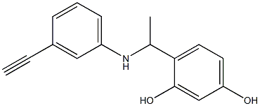 4-{1-[(3-ethynylphenyl)amino]ethyl}benzene-1,3-diol Struktur