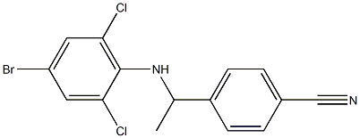 4-{1-[(4-bromo-2,6-dichlorophenyl)amino]ethyl}benzonitrile Struktur