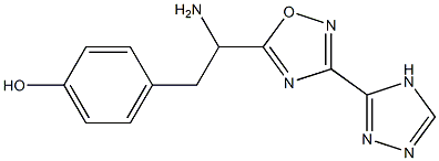 4-{2-amino-2-[3-(4H-1,2,4-triazol-3-yl)-1,2,4-oxadiazol-5-yl]ethyl}phenol Struktur