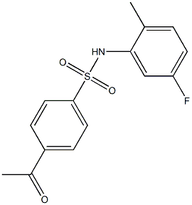 4-acetyl-N-(5-fluoro-2-methylphenyl)benzene-1-sulfonamide Struktur