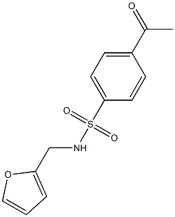 4-acetyl-N-(furan-2-ylmethyl)benzene-1-sulfonamide Struktur