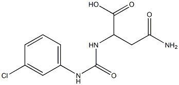 4-amino-2-({[(3-chlorophenyl)amino]carbonyl}amino)-4-oxobutanoic acid Struktur