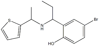 4-bromo-2-(1-{[1-(thiophen-2-yl)ethyl]amino}propyl)phenol Struktur