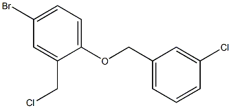 4-bromo-2-(chloromethyl)-1-[(3-chlorophenyl)methoxy]benzene Struktur