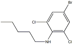 4-bromo-2,6-dichloro-N-pentylaniline Struktur