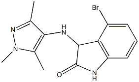 4-bromo-3-[(1,3,5-trimethyl-1H-pyrazol-4-yl)amino]-2,3-dihydro-1H-indol-2-one Struktur