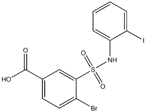 4-bromo-3-[(2-iodophenyl)sulfamoyl]benzoic acid Struktur