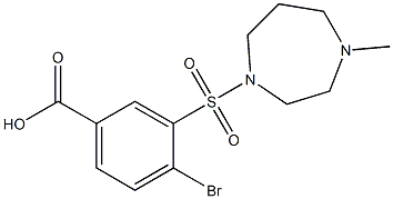 4-bromo-3-[(4-methyl-1,4-diazepane-1-)sulfonyl]benzoic acid Struktur