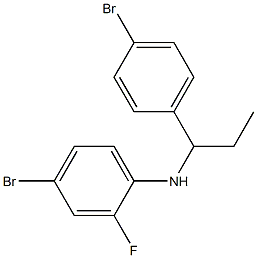 4-bromo-N-[1-(4-bromophenyl)propyl]-2-fluoroaniline Struktur