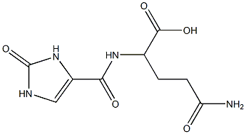 4-carbamoyl-2-[(2-oxo-2,3-dihydro-1H-imidazol-4-yl)formamido]butanoic acid Struktur