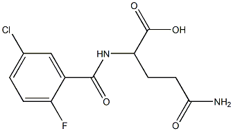 4-carbamoyl-2-[(5-chloro-2-fluorophenyl)formamido]butanoic acid Struktur