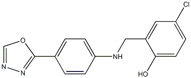 4-chloro-2-({[4-(1,3,4-oxadiazol-2-yl)phenyl]amino}methyl)phenol Struktur