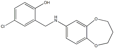 4-chloro-2-[(3,4-dihydro-2H-1,5-benzodioxepin-7-ylamino)methyl]phenol Struktur