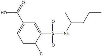 4-chloro-3-(pentan-2-ylsulfamoyl)benzoic acid Struktur