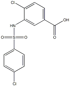 4-chloro-3-[(4-chlorobenzene)sulfonamido]benzoic acid Struktur