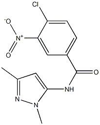 4-chloro-N-(1,3-dimethyl-1H-pyrazol-5-yl)-3-nitrobenzamide Struktur