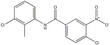 4-chloro-N-(3-chloro-2-methylphenyl)-3-nitrobenzamide Struktur