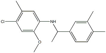 4-chloro-N-[1-(3,4-dimethylphenyl)ethyl]-2-methoxy-5-methylaniline Struktur