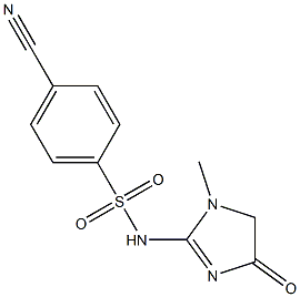 4-cyano-N-(1-methyl-4-oxo-4,5-dihydro-1H-imidazol-2-yl)benzene-1-sulfonamide Struktur