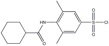 4-cyclohexaneamido-3,5-dimethylbenzene-1-sulfonyl chloride Struktur