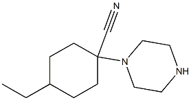 4-ethyl-1-(piperazin-1-yl)cyclohexane-1-carbonitrile Struktur