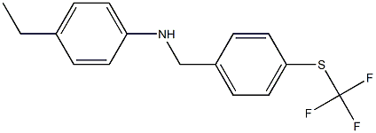 4-ethyl-N-({4-[(trifluoromethyl)sulfanyl]phenyl}methyl)aniline Struktur