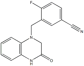 4-fluoro-3-[(3-oxo-1,2,3,4-tetrahydroquinoxalin-1-yl)methyl]benzonitrile Struktur